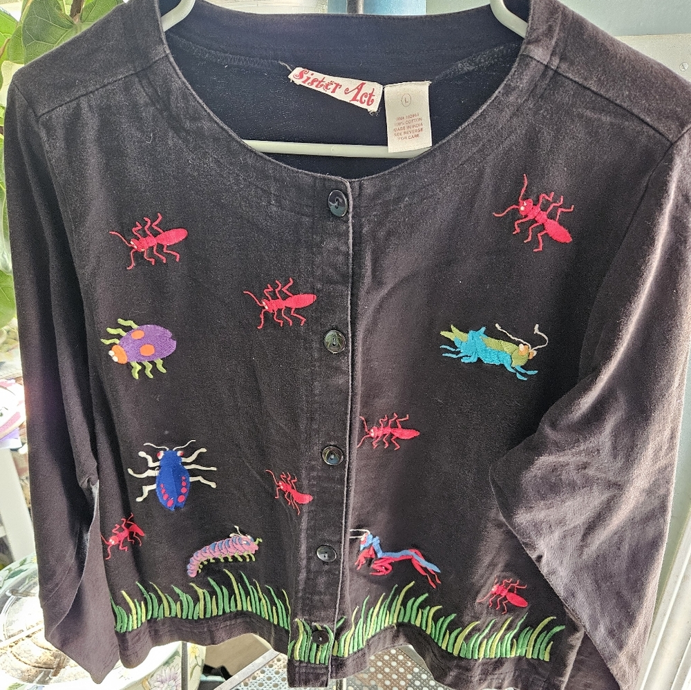 Vintage novelty embroidered cardigan